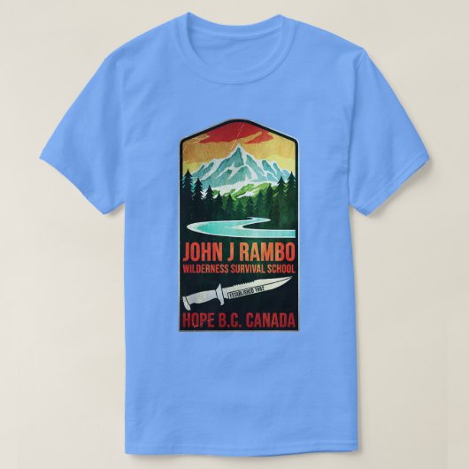 John J. Rambo Wilderness Overlevingsschool T-shirt (Design voorkant)