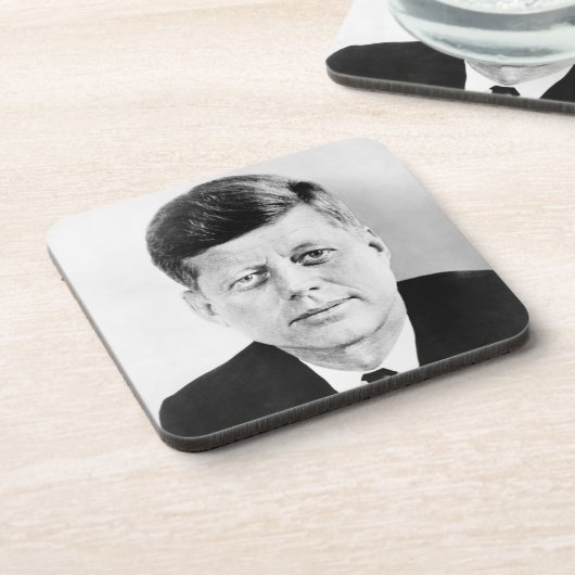 John Jack Kennedy President Witte Huis Bier Onderzetter (Linkerzijde)