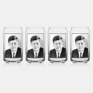 John Jack Kennedy President Witte Huis Blikvorm Glas