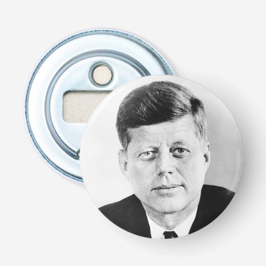 John Jack Kennedy President Witte Huis Button Flesopener (Voorkant)