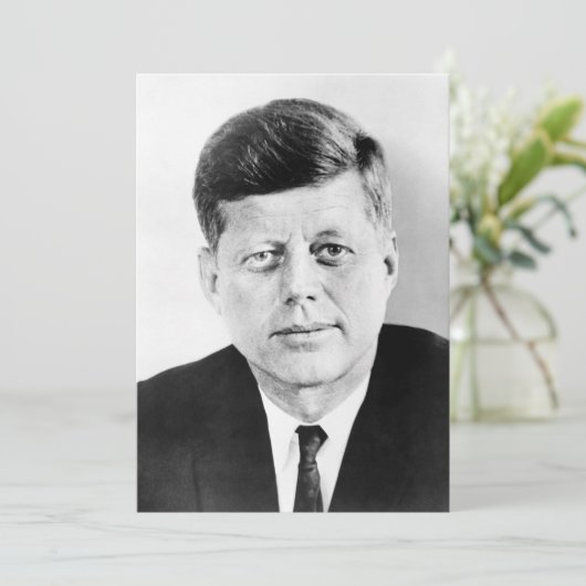 John Jack Kennedy President Witte Huis Feestdagenkaart (Staand voorkant)