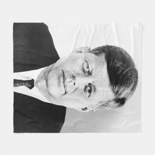 John Jack Kennedy President Witte Huis Fleece Deken (Voorkant (Horizontaal))