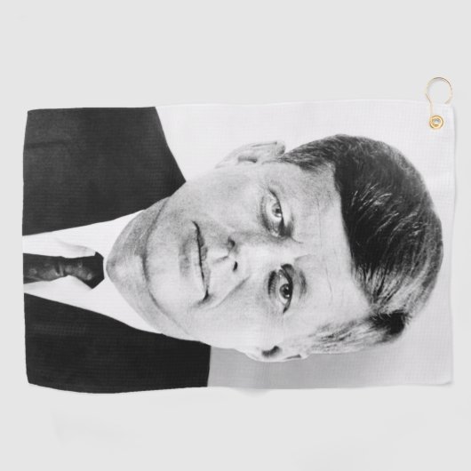 John Jack Kennedy President Witte Huis Golfhanddoek (Horizontaal)