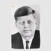 John Jack Kennedy President Witte Huis Golfhanddoek (Voorkant)