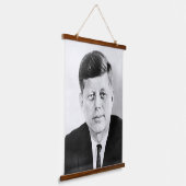 John Jack Kennedy President Witte Huis Hangend Wandkleed (Gebogen)