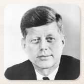 John Jack Kennedy President Witte Huis Kartonnen Onderzetters (Voorkant)