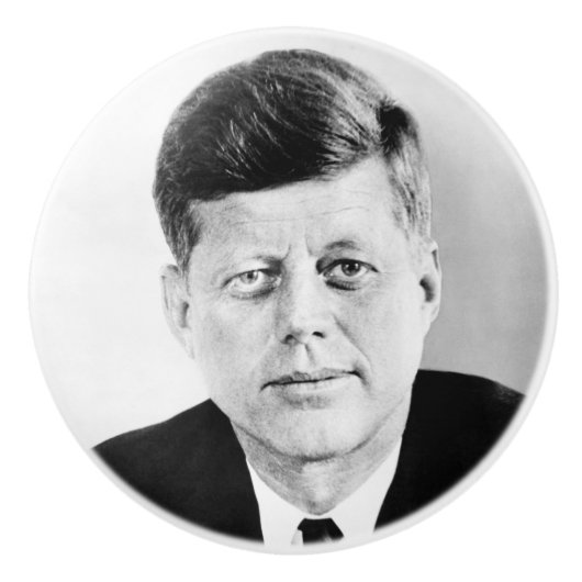 John Jack Kennedy President Witte Huis Keramische Knop (Voorkant)