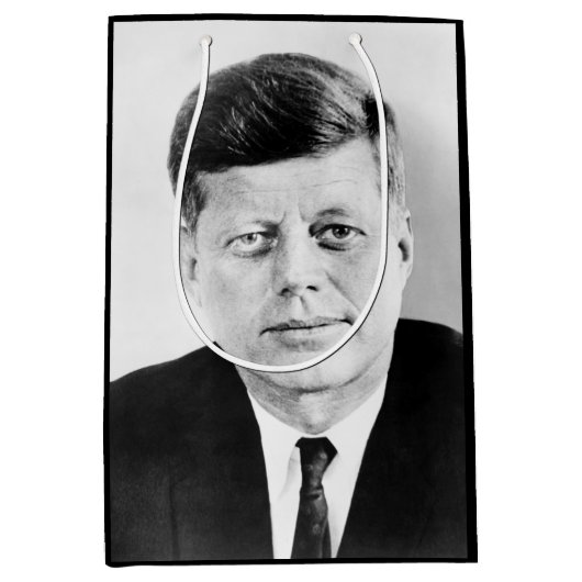 John Jack Kennedy President Witte Huis Medium Cadeauzakje (Voorkant)