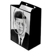 John Jack Kennedy President Witte Huis Medium Cadeauzakje (Achterkant Gekanteld)