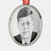 John Jack Kennedy President Witte Huis Metalen Ornament (Links)