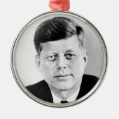 John Jack Kennedy President Witte Huis Metalen Ornament (Voorkant)