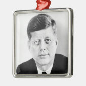 John Jack Kennedy President Witte Huis Metalen Ornament (Links)