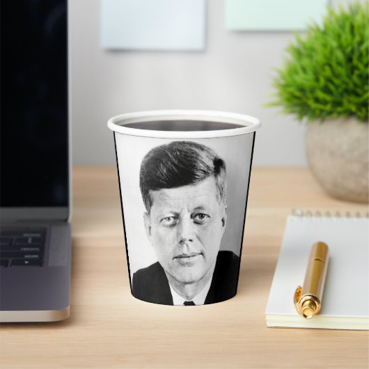 John Jack Kennedy President Witte Huis Papieren Bekers (Insitu)