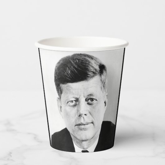 John Jack Kennedy President Witte Huis Papieren Bekers (Voorkant)