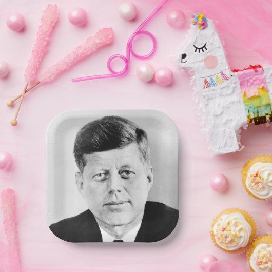 John Jack Kennedy President Witte Huis Papieren Bordje (Feest)
