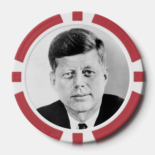 John Jack Kennedy President Witte Huis Poker Chips (Voorkant)