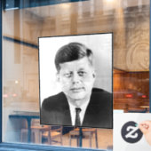 John Jack Kennedy President Witte Huis Raamsticker (Cafe Raam)