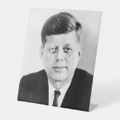 John Jack Kennedy President Witte Huis Reclamebord Met Voetstuk (Voorkant)