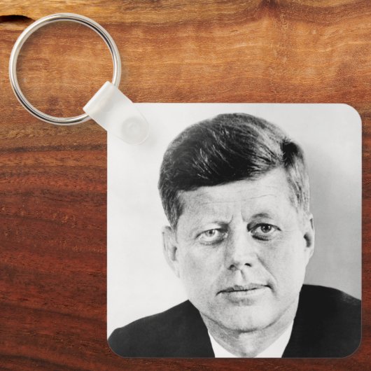 John Jack Kennedy President Witte Huis Sleutelhanger (Voorkant)