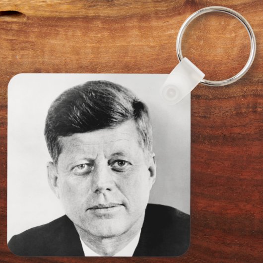 John Jack Kennedy President Witte Huis Sleutelhanger (Achterkant)