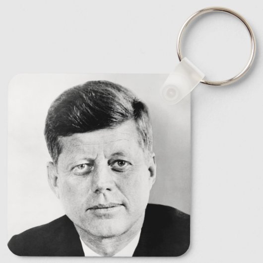 John Jack Kennedy President Witte Huis Sleutelhanger (Achterkant)