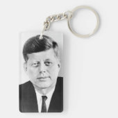 John Jack Kennedy President Witte Huis Sleutelhanger (achterkant)