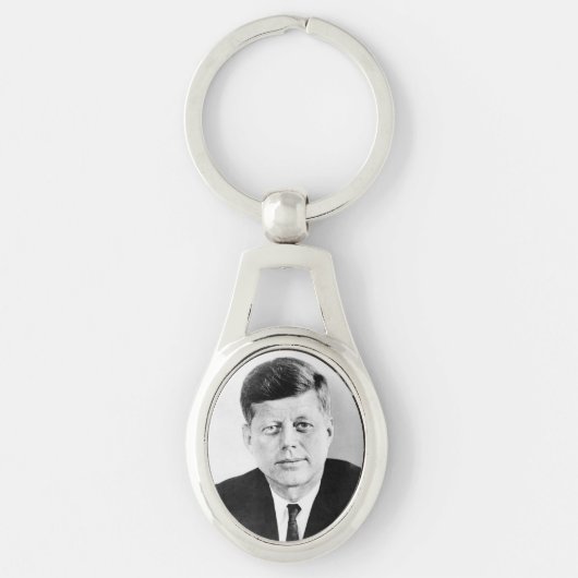 John Jack Kennedy President Witte Huis Sleutelhanger (Voorkant)