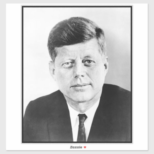 John Jack Kennedy President Witte Huis Sticker (Vel)