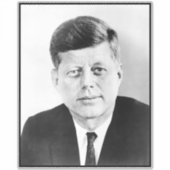 John Jack Kennedy President Witte Huis Sticker (Voorkant)
