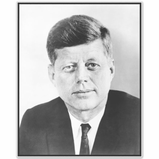 John Jack Kennedy President Witte Huis Sticker (Voorkant)