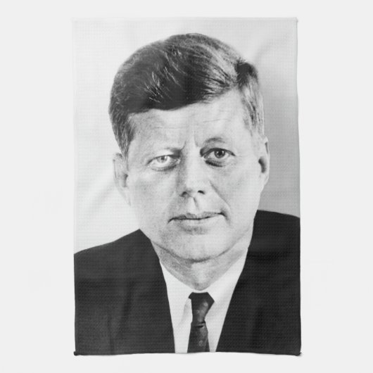 John Jack Kennedy President Witte Huis Theedoek (Verticaal)