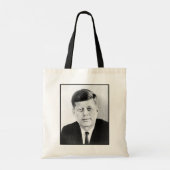 John Jack Kennedy President Witte Huis Tote Bag (Achterkant)