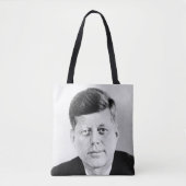 John Jack Kennedy President Witte Huis Tote Bag (Voorkant)