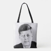 John Jack Kennedy President Witte Huis Tote Bag (Achterkant)