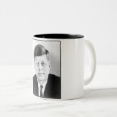 John Jack Kennedy President Witte Huis Tweekleurige Koffiemok (Voorkant rechts)