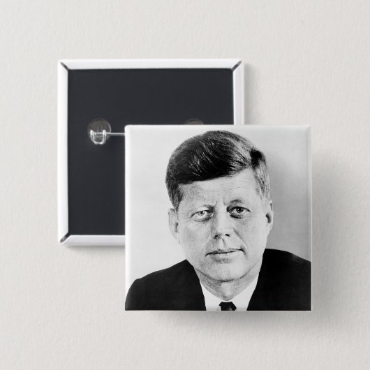 John Jack Kennedy President Witte Huis Vierkante Button 5,1 Cm (Voorkant /achterkant)