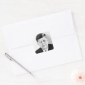 John Jack Kennedy President Witte Huis Vierkante Sticker (Envelop)