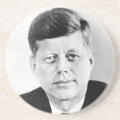 John Jack Kennedy President Witte Huis Zandsteen Onderzetter (Voorkant)