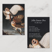John James Audubon Barn Owls Visitekaartje (Voorkant / Achterkant)