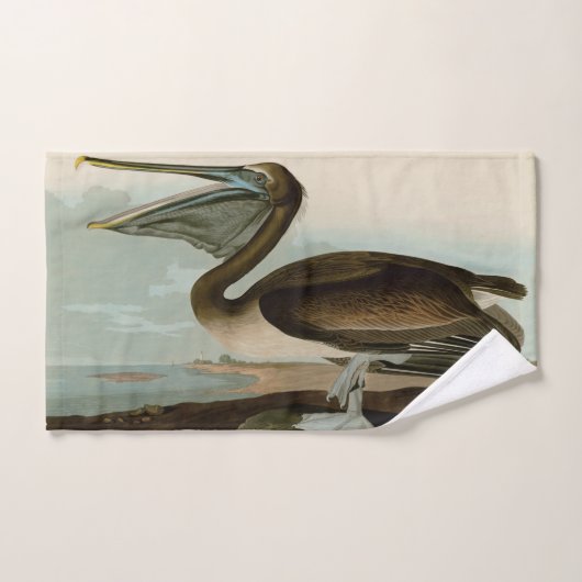 John James Audubon Brown Pelican Artwork schildere Bad Handdoek (Handdoek)