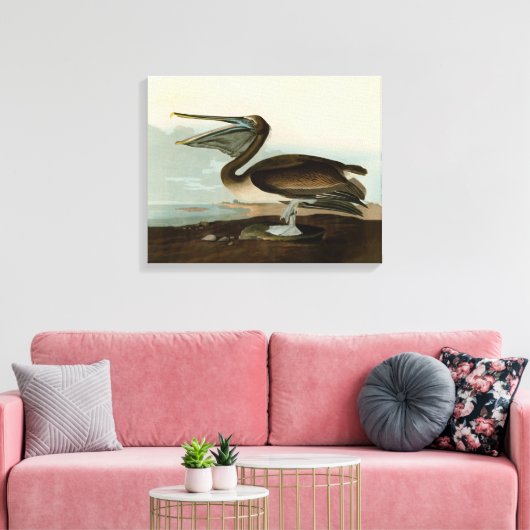 John James Audubon Brown Pelican Artwork schildere Canvas Afdruk (Insitu (Woonkamer))