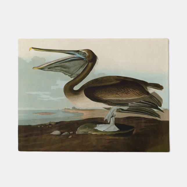 John James Audubon Brown Pelican Artwork schildere Deurmat (Voorkant)