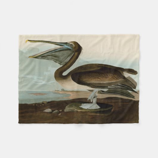 John James Audubon Brown Pelican Artwork schildere Fleece Deken (Voorkant (Horizontaal))