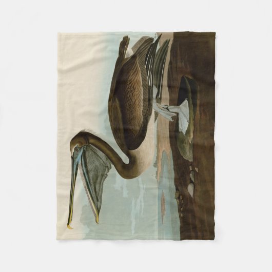 John James Audubon Brown Pelican Artwork schildere Fleece Deken (Voorkant)