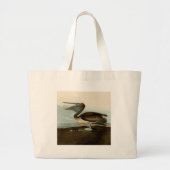 John James Audubon Brown Pelican Artwork schildere Grote Tote Bag (Voorkant)