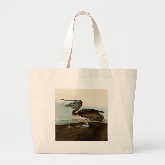 John James Audubon Brown Pelican Artwork schildere Grote Tote Bag (Voorkant)