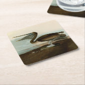 John James Audubon Brown Pelican Artwork schildere Kartonnen Onderzetters (Schuin)