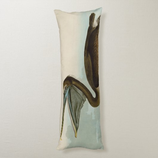 John James Audubon Brown Pelican Artwork schildere Lichaamskussen (Achterkant (Verticaal))