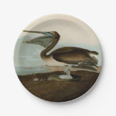 John James Audubon Brown Pelican Artwork schildere Papieren Bordje (Voorkant)