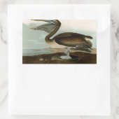 John James Audubon Brown Pelican Artwork schildere Rechthoekige Sticker (Tas)